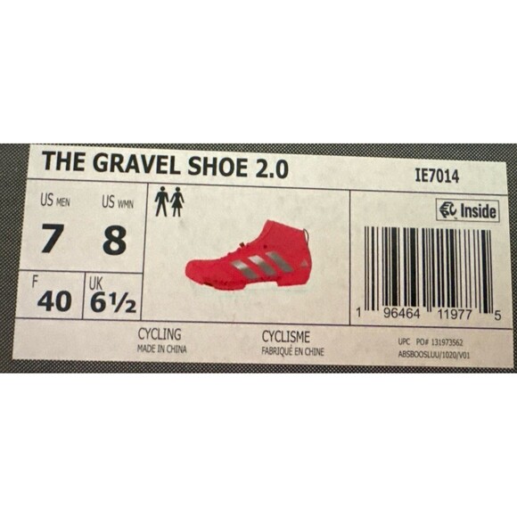 Adidas The Gravel Shoe 2.0 Cycling Sneaker Solar Red/Silver Unisex Men 8 Women 7 main image 8